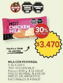 Carrefour Not chicken mila con provenzal oferta