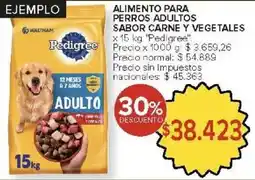 Carrefour Pedigree alimento para perros adultos sabor carne y vegetales oferta