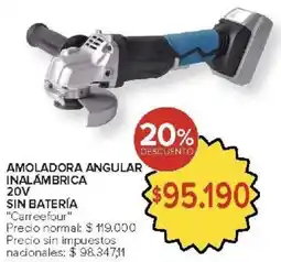 Carrefour Carreefour amoladora angular inalámbrica sin batería oferta