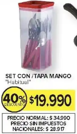Carrefour Habitual set con/tapa mango oferta