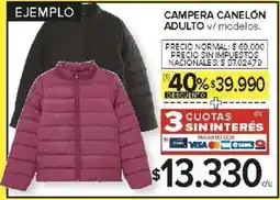 Carrefour Campera canelon adulto v/ modelos oferta