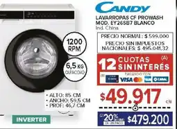 Carrefour Candy lavarropas cf prowash oferta