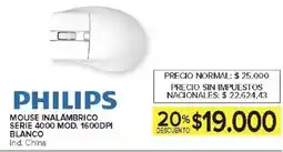 Carrefour Philips mouse inalámbrico serie 4000 oferta