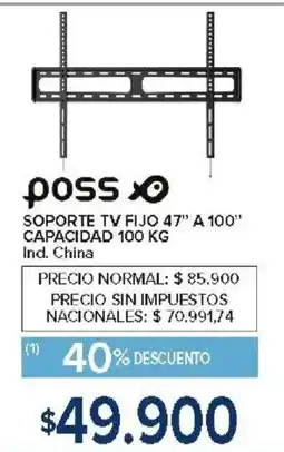 Carrefour Poss soporte tv fijo 47" a 100" oferta