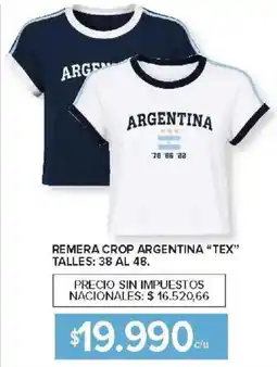 Carrefour Tex remera crop argentina oferta
