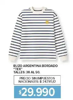 Carrefour Tex buzo argentina bordado oferta