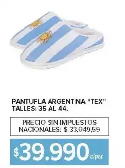 Carrefour Tex pantufla argentina oferta