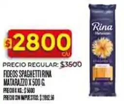 Supermercados DIA Rina fideos spaghetti matarazzo oferta