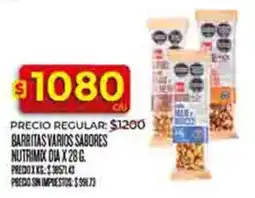 Supermercados DIA Dia barritas varios sabores nutrimex oferta