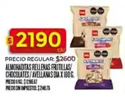 Supermercados DIA Dia almohaditas rellenas frutillas/ chocolates/avellanas oferta