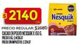 Supermercados DIA Nestlé nesquik cacao en polvo oferta