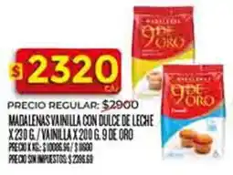 Supermercados DIA 9 de oro madalenas vainilla con dulce de leche oferta
