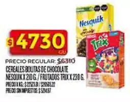 Supermercados DIA Nestlé nesquik/trix cereales boutas de chocolate oferta