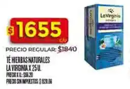 Supermercados DIA La virginia té hierbas naturales oferta