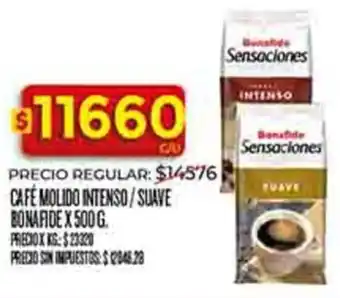 Supermercados DIA Bonafide café molido intenso/suave oferta