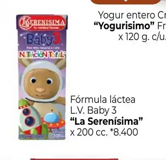 La Anonima La Serenisima Baby 3 Fórmula láctea L.V. x 200cc oferta