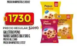 Supermercados DIA Dia galletitas pepas varios sabores oferta