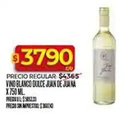 Supermercados DIA Juan de juana vino blanco dulce oferta