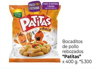La Anonima Patitas Bocaditos de pollo rebozados x 400g oferta
