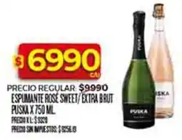 Supermercados DIA Puska espumante rose sweet/extra brut oferta