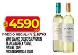 Supermercados DIA Calaris vino blanco dulce/sauvignon blan oferta