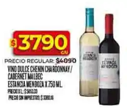 Supermercados DIA Dulce chenin vino chardonnay/ cabernet malbec oferta