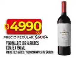 Supermercados DIA Los haroldos estate vino malbec oferta