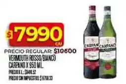Supermercados DIA Carpano vermouth rosso bianco oferta