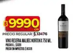 Supermercados DIA Norton vino reserva malbec oferta