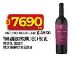 Supermercados DIA Toso vino malbec pascual oferta
