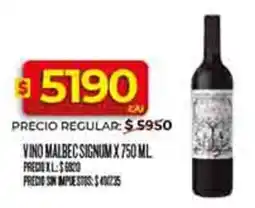 Supermercados DIA Signum vino malbec oferta