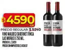 Supermercados DIA Las mopas vino malbec/cabernet finca oferta
