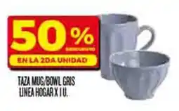 Supermercados DIA Hogar taza mug/bowl gris unea oferta