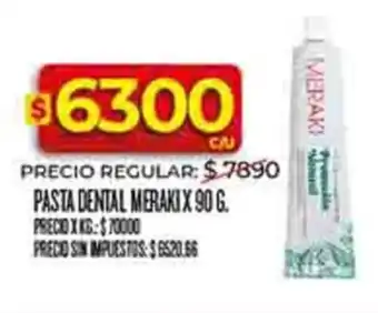 Supermercados DIA Meraki pasta dental oferta