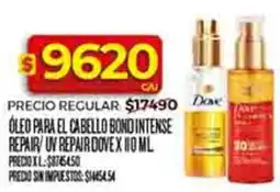Supermercados DIA Dove oleo para el cabello bond intense repair/ uv repair oferta