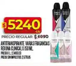 Supermercados DIA Rexona antitranspirante varias fragancias clinical oferta