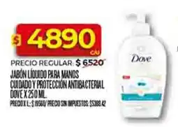 Supermercados DIA Dove jabon líquido para manos cuidado y protección antibacterial oferta