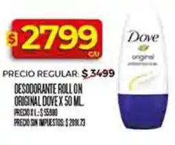 Supermercados DIA Dove desodorante roll on original oferta