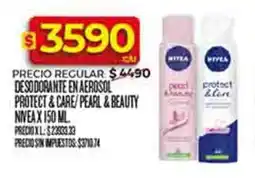 Supermercados DIA Nivea desodorante en aerosol protect&care/pearl&beauty oferta