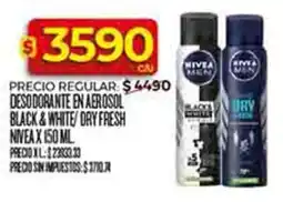 Supermercados DIA Nivea desodorante en aerosol black&white/dry fresh oferta