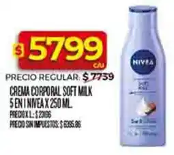 Supermercados DIA Nivea crema corporal soft milk 5 en 1 oferta