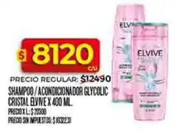 Supermercados DIA Elvive shampoo/acondicionador glycolic cristal oferta