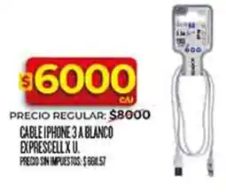 Supermercados DIA Cable iphone 3 a blanco exprescell oferta