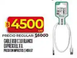 Supermercados DIA Cable usb c3.0 blanco exprescell oferta