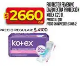Supermercados DIA Kotex protector femenino diario extra protección oferta