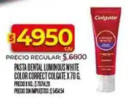 Supermercados DIA Colgate pasta dental luminous white color correct oferta