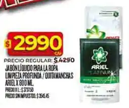 Supermercados DIA Ariel jabón líquido para la ropa limpieza profunda/quitamanchas oferta