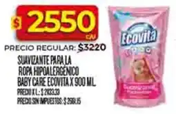 Supermercados DIA Ecovita suavizante para la ropa hipoalergenico baby care oferta