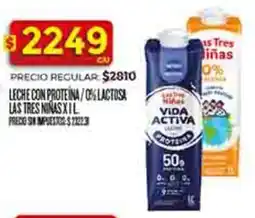 Supermercados DIA Las tres ninas leche con proteina/0% lactosa oferta