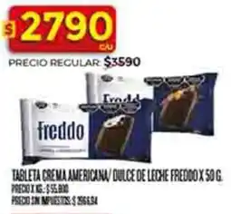 Supermercados DIA Freddo tableta crema americana/ dulce de leche oferta